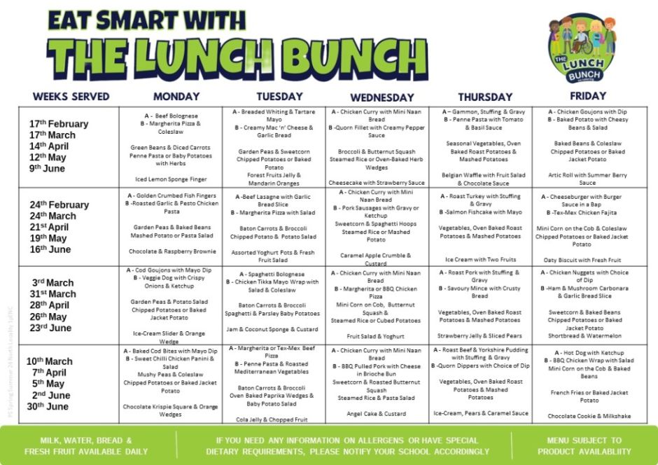 Dinner Menu 24/25 (October - Jan)