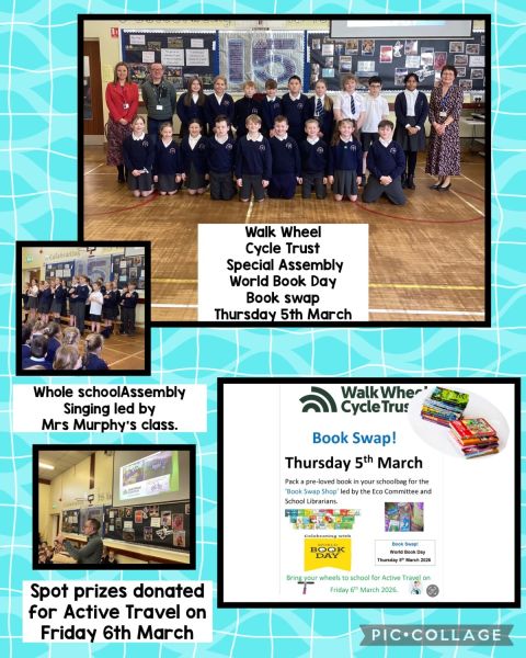 Walk Wheel Cycle Trust Special Assembly : Promotion of Book Swap Shop on Thursday 5th and Active Travel on Friday 6th March 