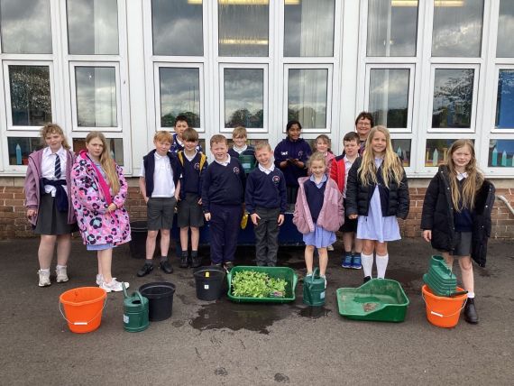 Eco Committee CarinSchool Front Planters 